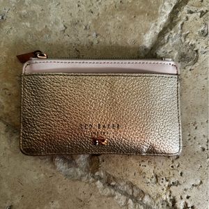 Metallic rose gold Ted Baker wallet/card holder